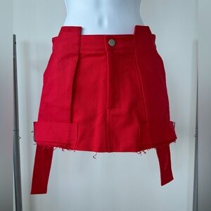 Red Denim Mini Skirt - Finesse
